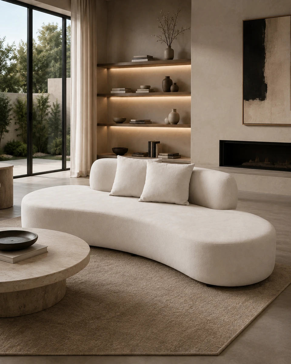 Curved Bench — Wooden Frame 2 Curved Bench — Wooden Frame - Image 2