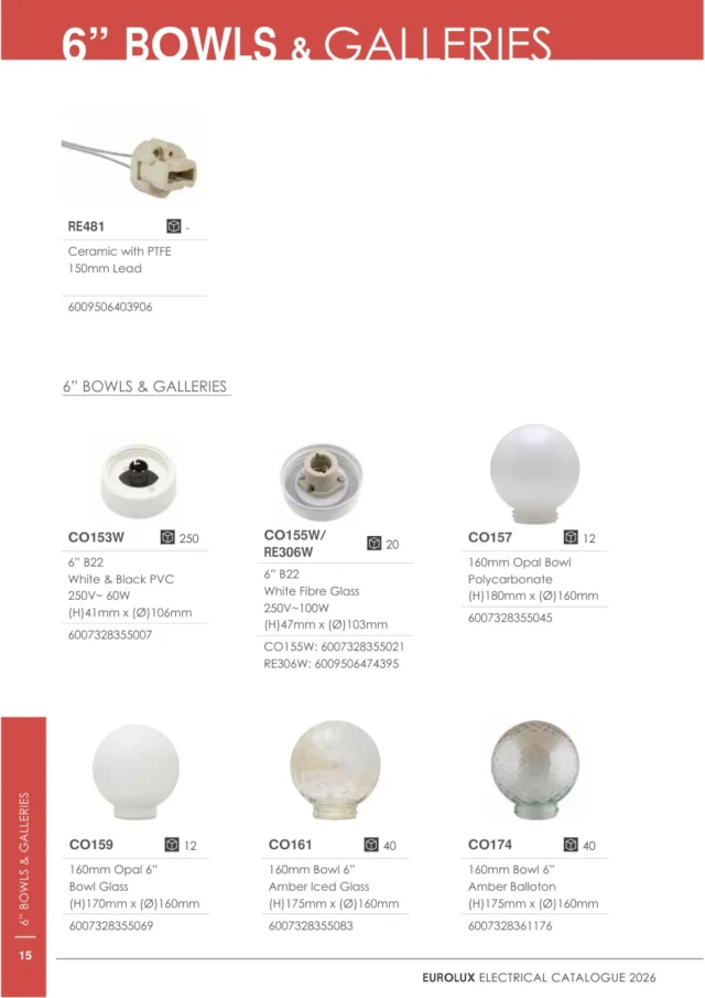 Eurolux CO153W 6 PVC Gallery 1xB22