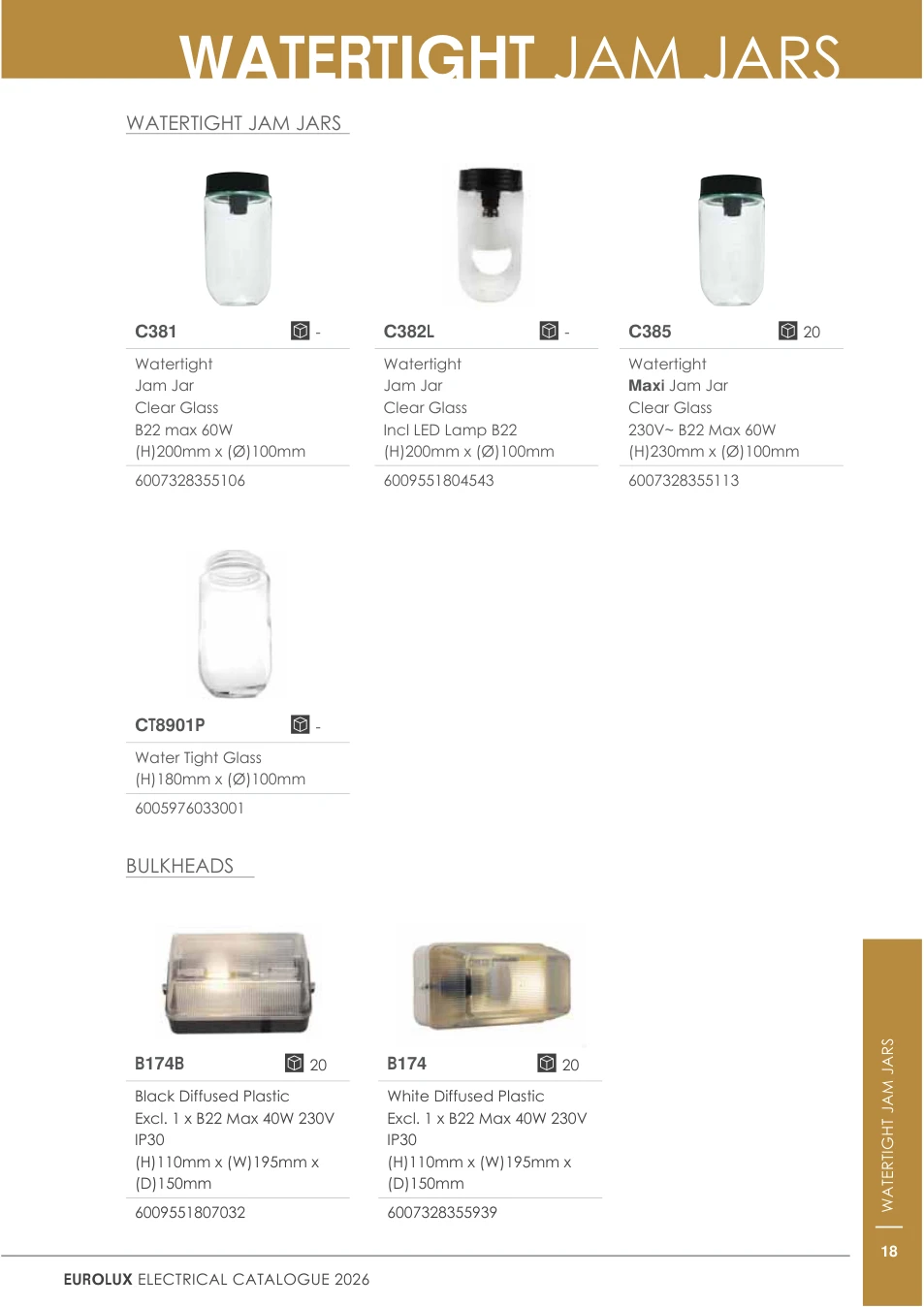 Eurolux CT8901P Watertight Jam Jar Replacement Glass 180mm 1 Eurolux CT8901P Watertight Jam Jar Replacement Glass 180mm