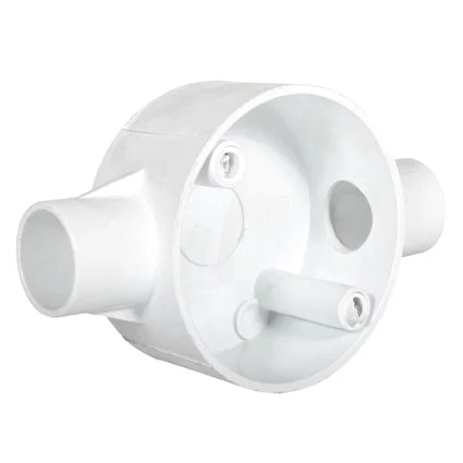 Eurolux EA126 PVC Junction Box 2 Way Through 20mm Single Pack · White