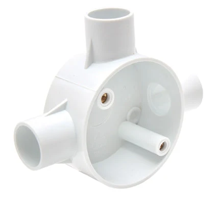 Eurolux EA127 PVC Junction Box 3 Way 20mm Single Pack · White