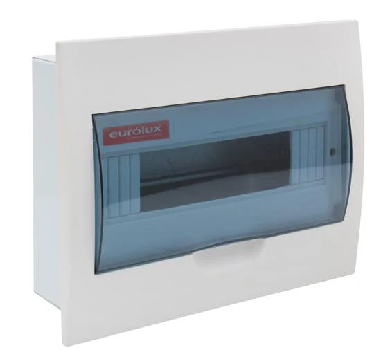 Eurolux EB12 Flush 12 Way Din Rail Distribution Board · White