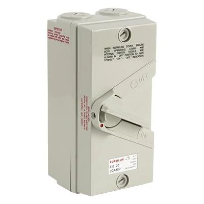 Eurolux EI2-20 Waterproof Isolator 20A 2 Pole IP66