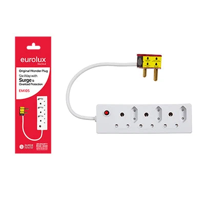 Eurolux EM105 6 Way with Surge & Overload Protection
