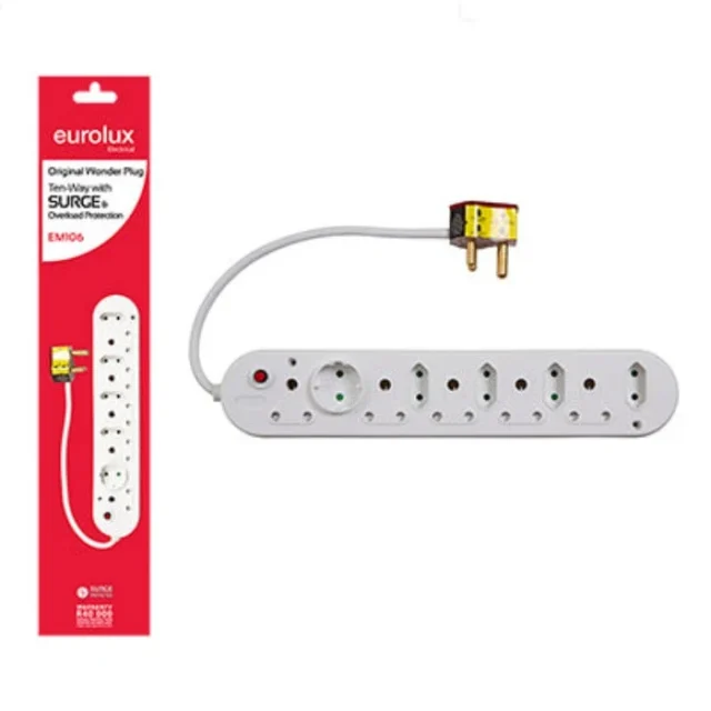 Eurolux EM106 10 Way with Surge & Overload Protection