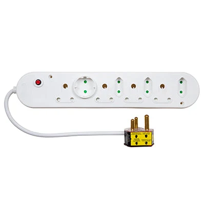 Eurolux EM107 8 Way White Multiplug