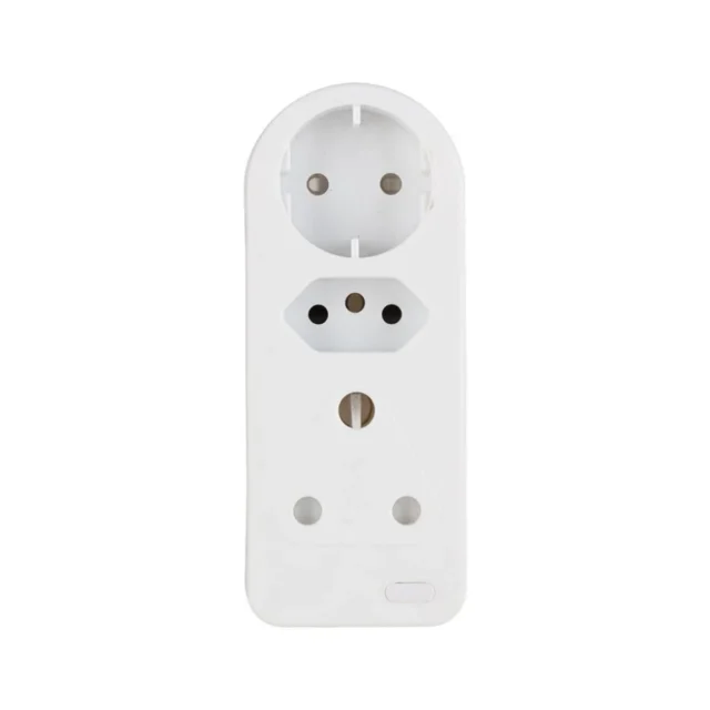 Eurolux EP48 3 Way White Adaptor Euro & Schuko plug 1 x 16A Euro