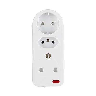 Eurolux EP48L 3 Way White Adaptor with Indicator Light 1 x 16A 3 pin plug
