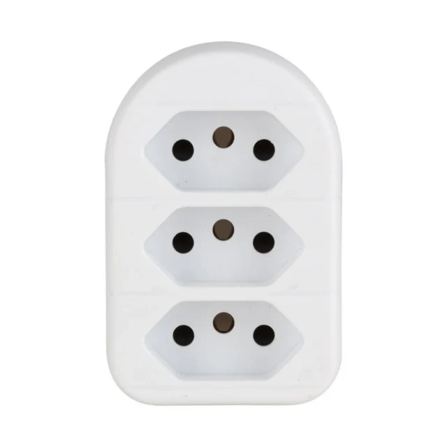 Eurolux EP54 3 Way White Adaptor ZA plug 3 x 16A ZA