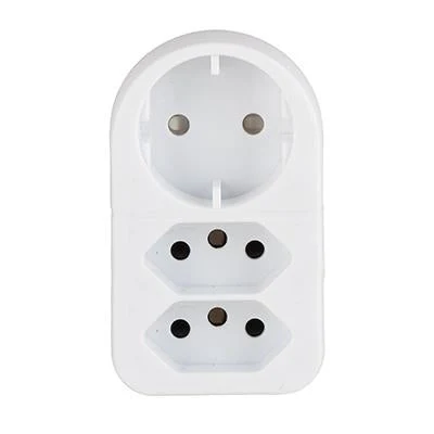 Eurolux EP56 3 Way White Adaptor 2 x 16A ZA plug