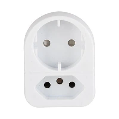 Eurolux EP57 2 Way White Adaptor Schuko & ZA plug 1 x 16A Schuko