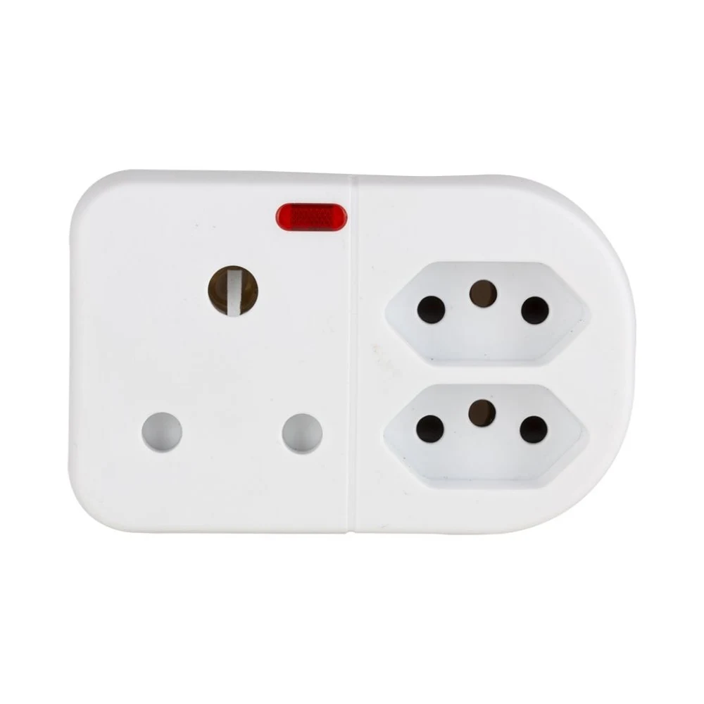 Eurolux EP59 3 Way White Adaptor 1 x 16A 3 pin plug 2 x 16A ZA plug 1 Eurolux EP59 3 Way White Adaptor 1 x 16A 3 pin plug 2 x 16A ZA plug