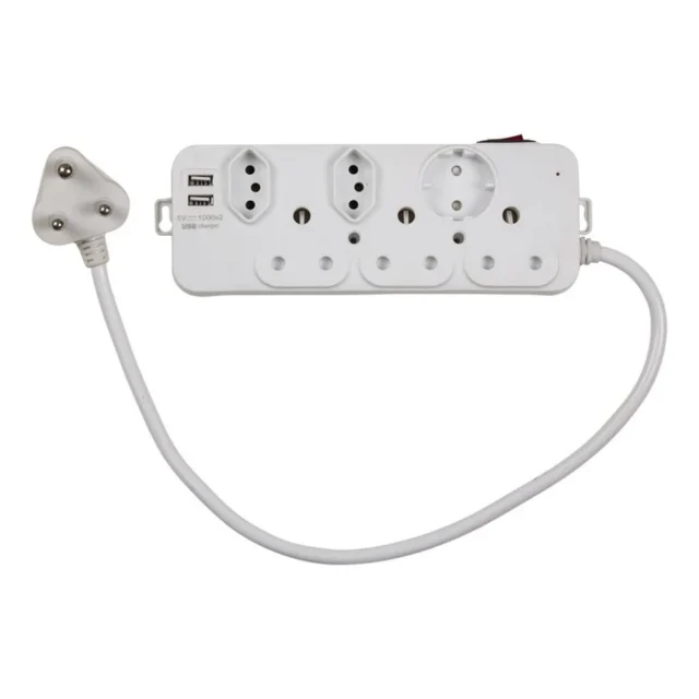 Eurolux EP62USB 6 Way Multi Plug Normal USB