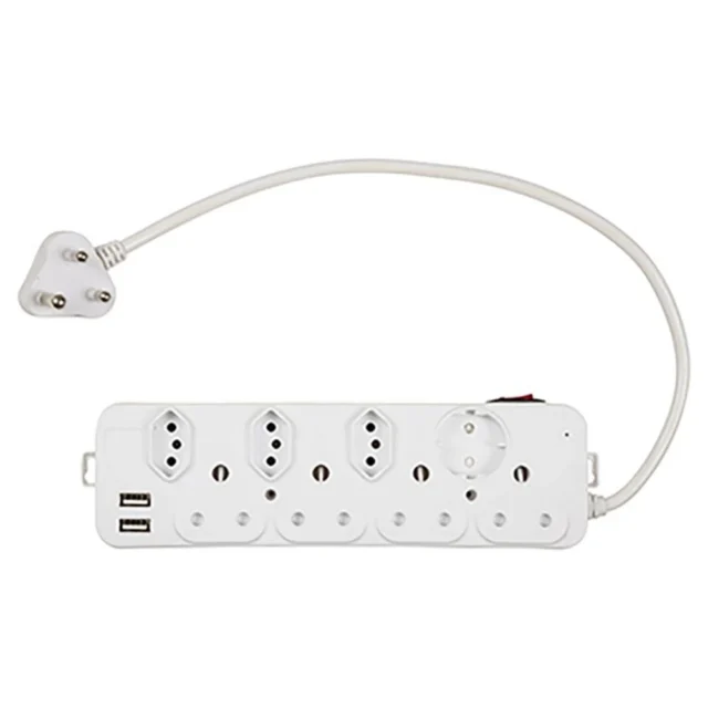 Eurolux EP63USB 8 Way Multi Plug With USB 2.1A USB C and OLD USB