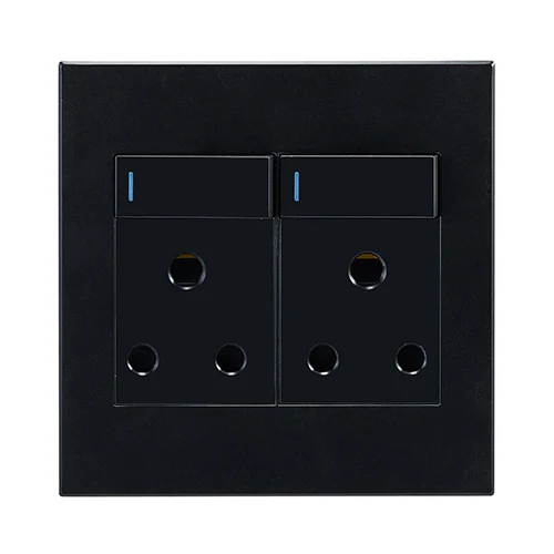 Eurolux RES57 Horizon Modern Double Socket 16A Black