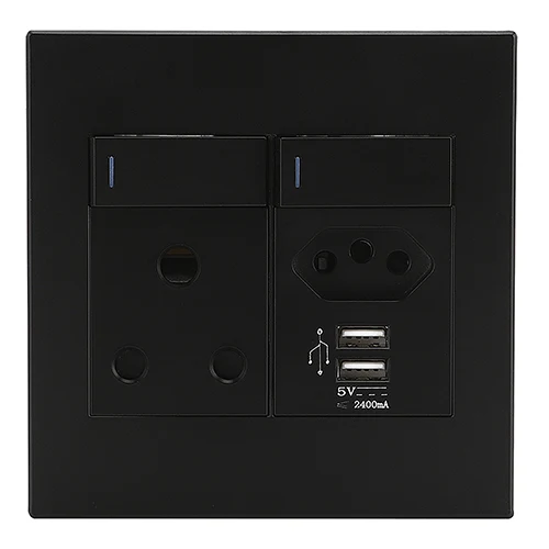 Eurolux RES61 Horizon Modern Sng. Soc.+Euro+2xUSB Black