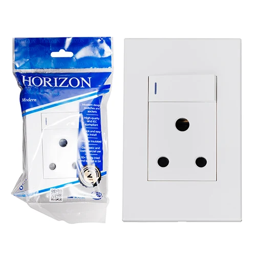 Eurolux RES86 Horizon Modern Single Socket 2×4 Vertical White