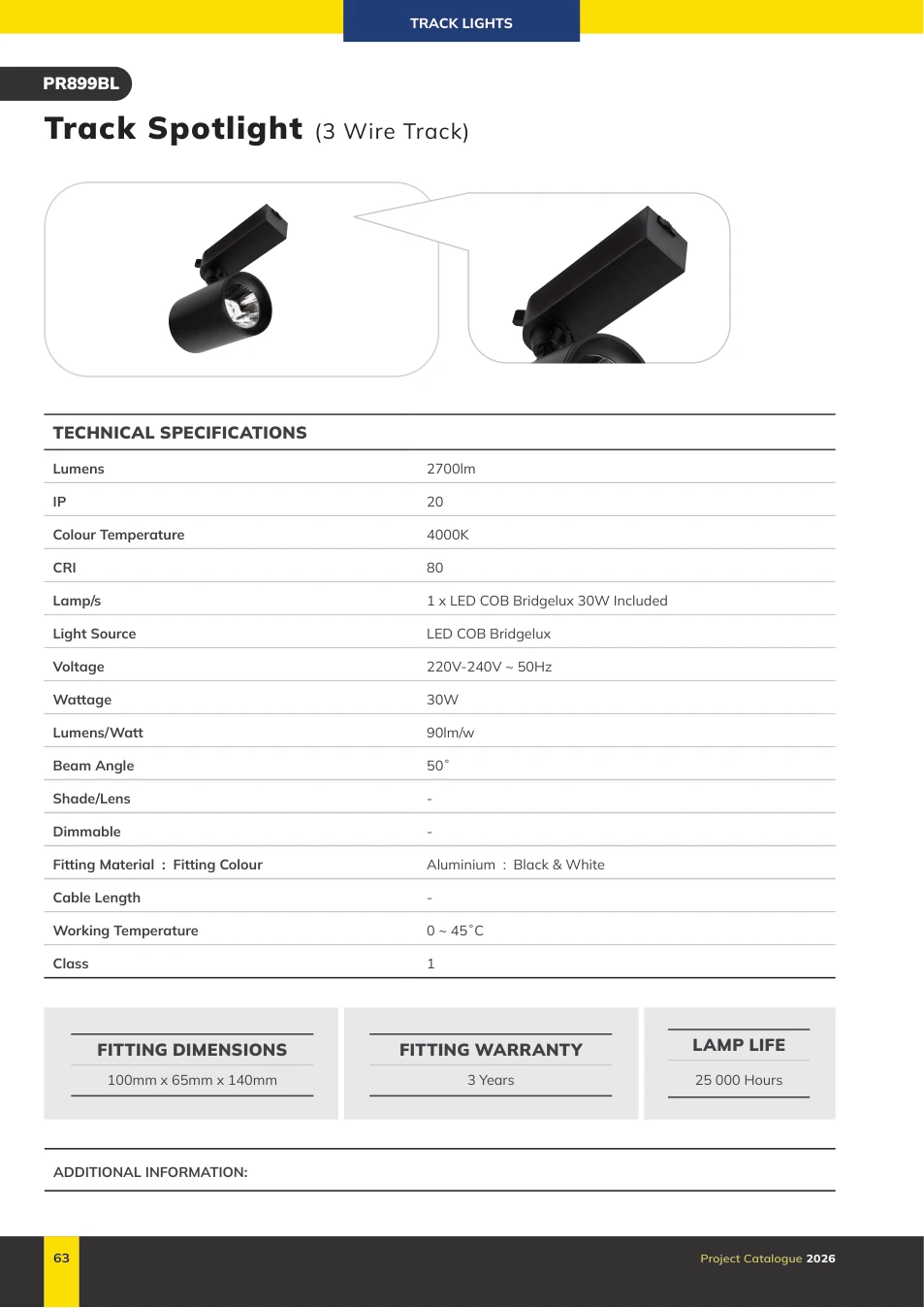 Radiant PR899BL Track Spotlight 1 Radiant PR899BL Track Spotlight