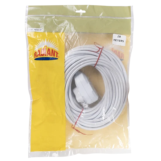 Radiant RE287 Extension Cord 1.00mm 20M 10A White Back to Back Janus Coupler (EE20)