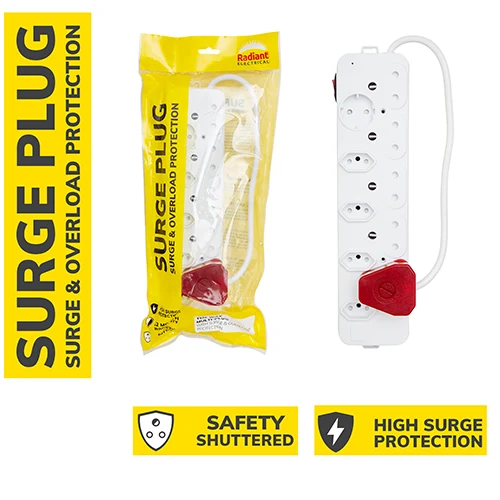 Radiant RE537 Surge Multi-Plug 10 Way with Surge & Overload Protection