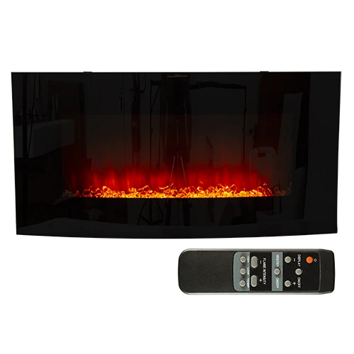 Radiant RHE7 Fireplace Decorative Curved Glass Indoor with “Crystals” 1800W 220-240