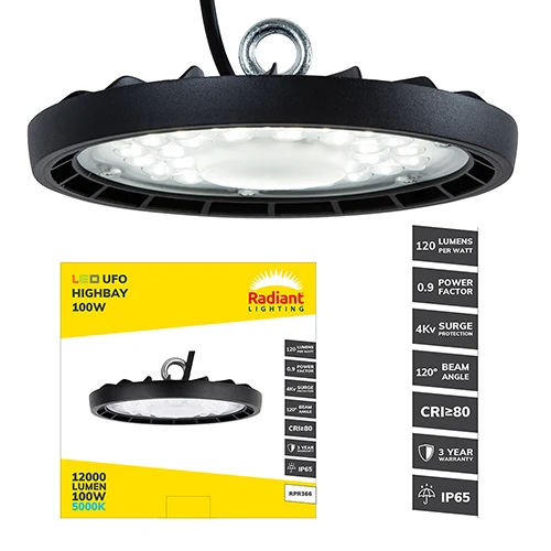 Radiant RPR366 UFO Highbay LED 100W 5000K 3YR Warranty