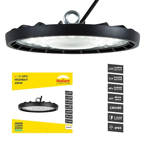 Radiant RPR367 UFO Highbay LED 150W 5000K 3YR Warranty