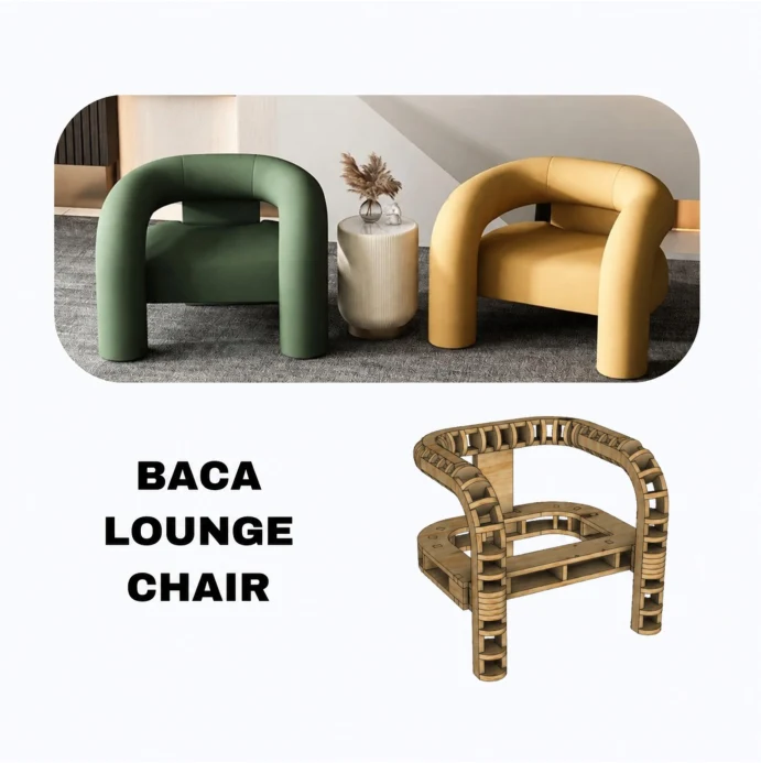Baca Chair — Wooden Frame 1 Baca Chair wooden frame and upholstered design reference; frame only