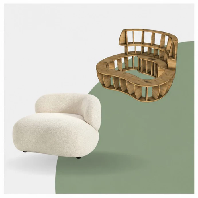 Alba Chair — Wooden Frame 1 Alba Chair wooden frame and upholstered design reference; frame only