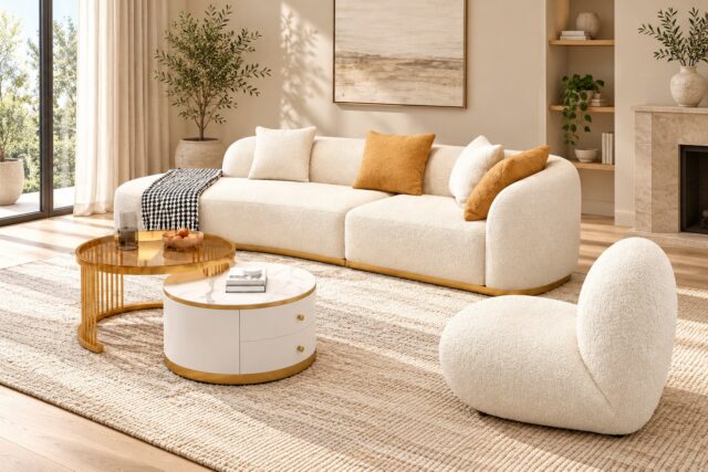 Glam Sectional Sofa + Pacha Chair