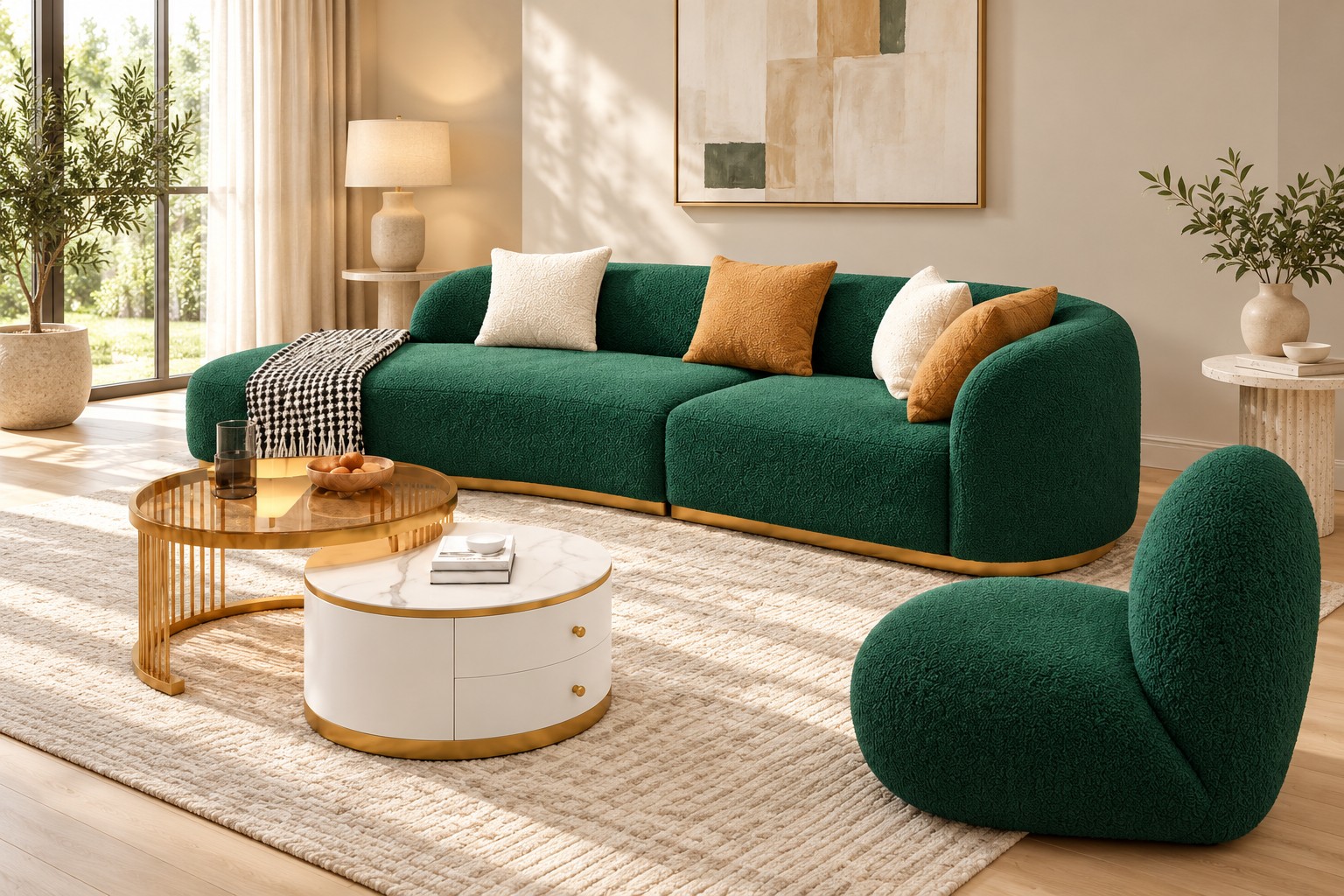 Glam Sectional Sofa + Pacha Chair 3 Glam Sectional Sofa + Pacha Chair - Image 3