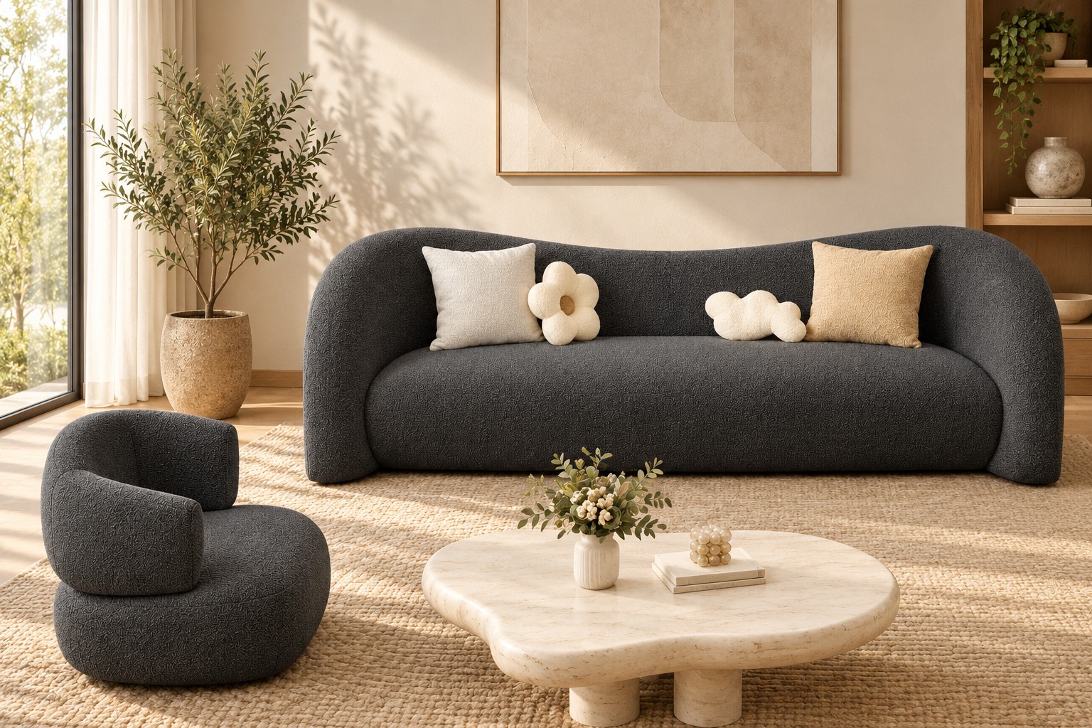 Moon Sofa + Nordic Armchair 2 Moon Sofa + Nordic Armchair - Image 2