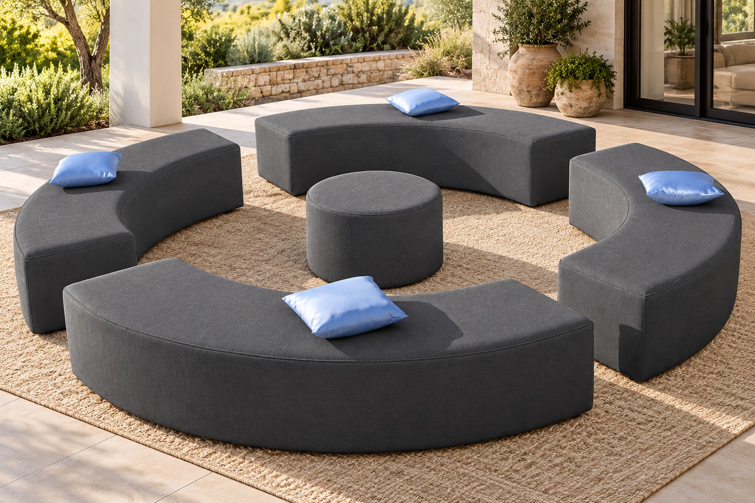 Curved outdoor conversation set 2 Curved outdoor conversation set - Image 2