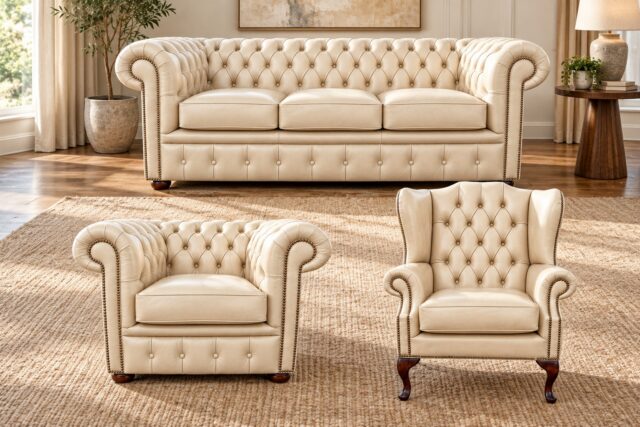 Espresso Chesterfield suite