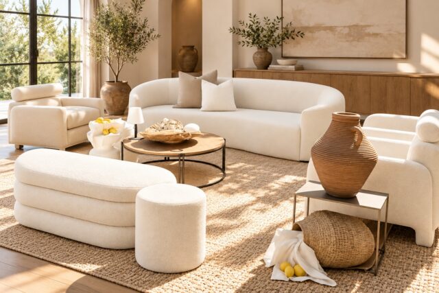 White lounge setting