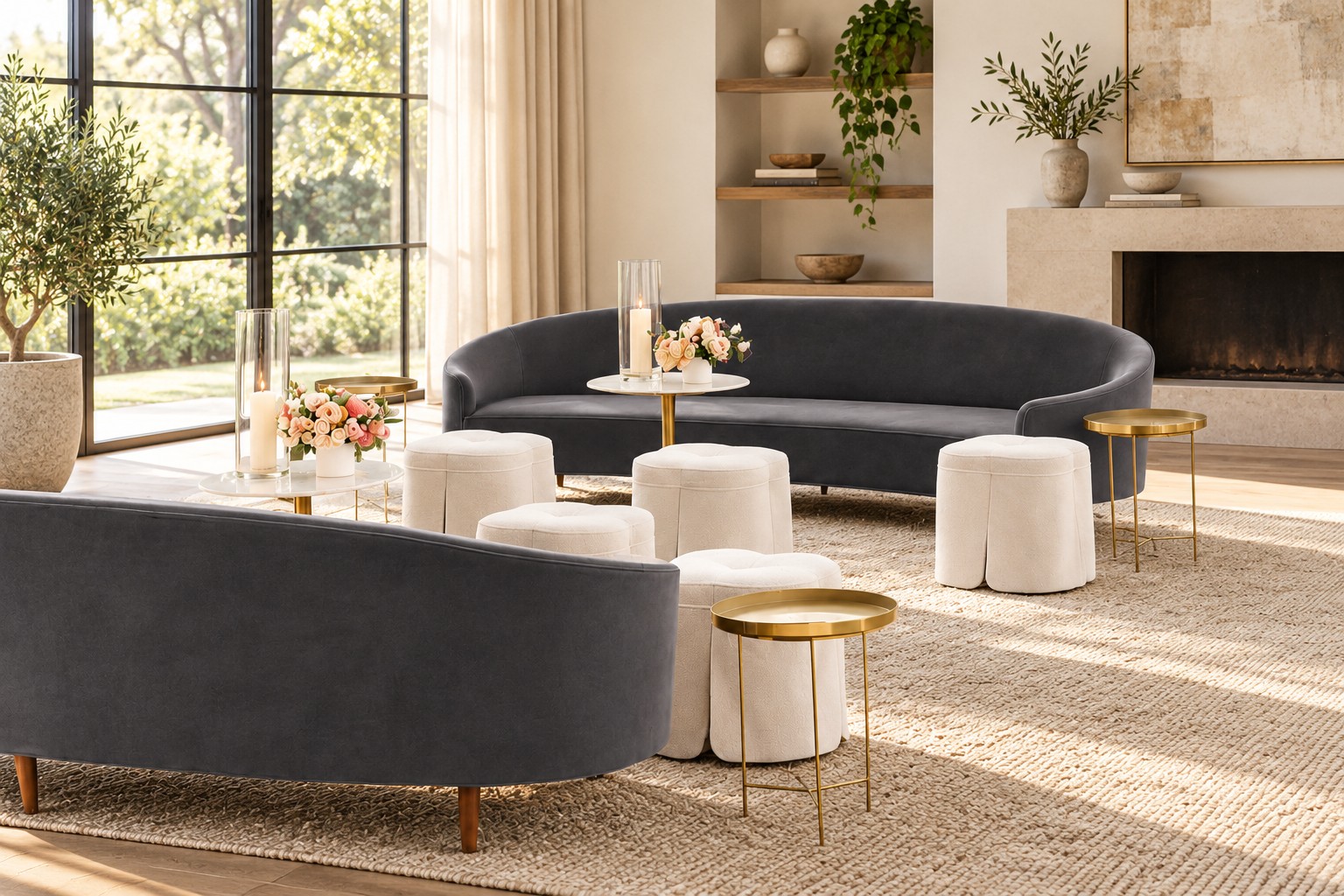 Blush curved lounge 2 Blush curved lounge - Image 2