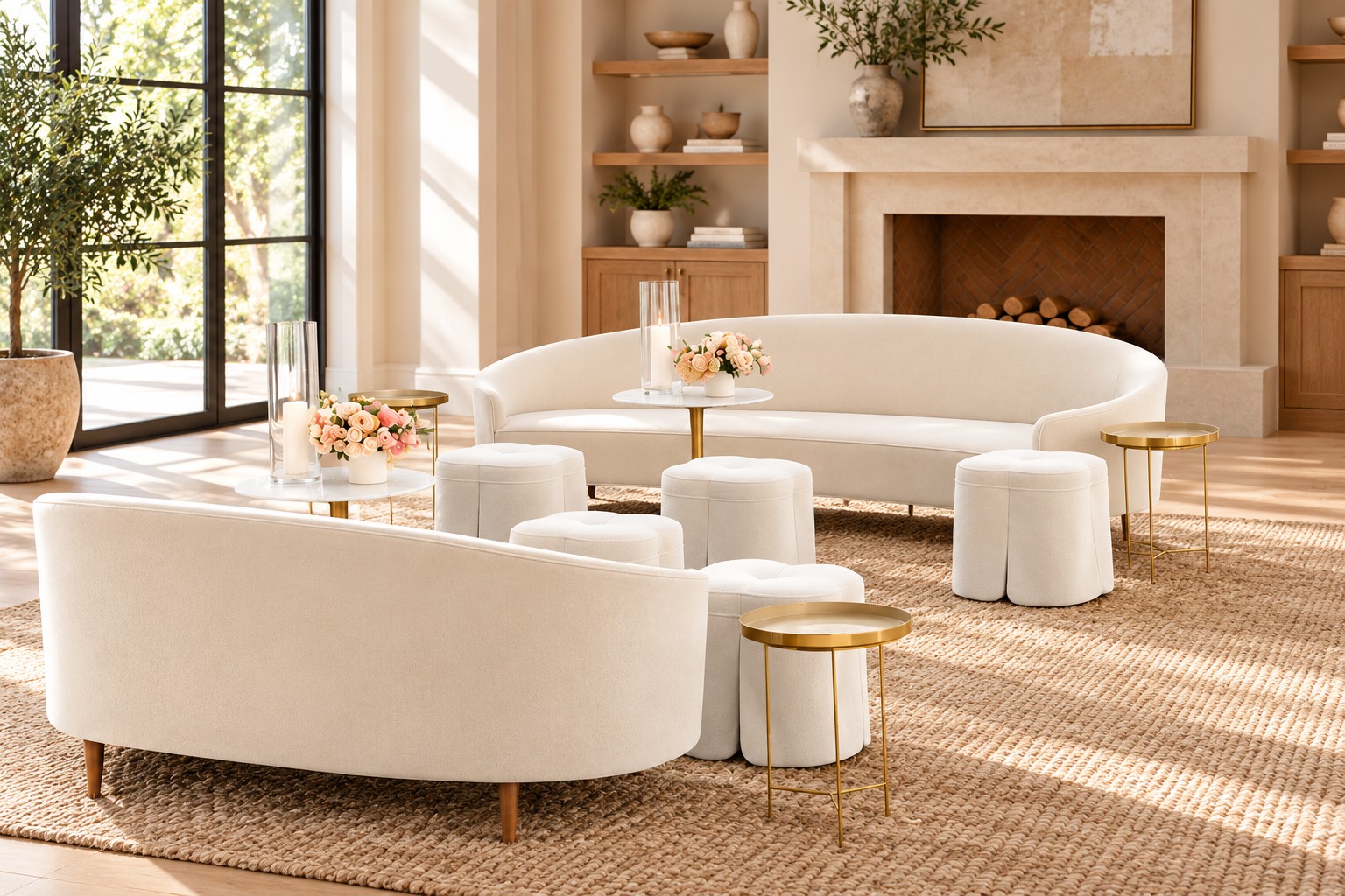 Blush curved lounge 1 Blush curved lounge