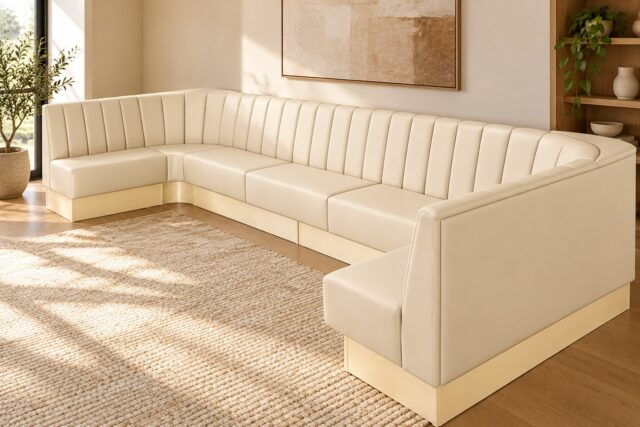 U-shaped upholstered lounge — per linear metre